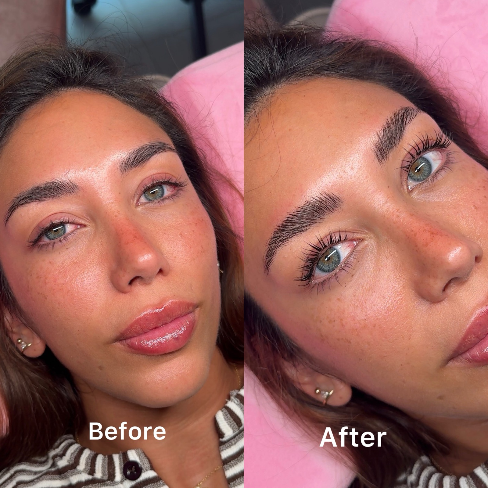 Combined lash lift and brow lamination